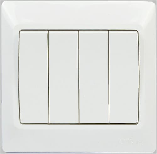 British flush type 4 gang 1 way switch with